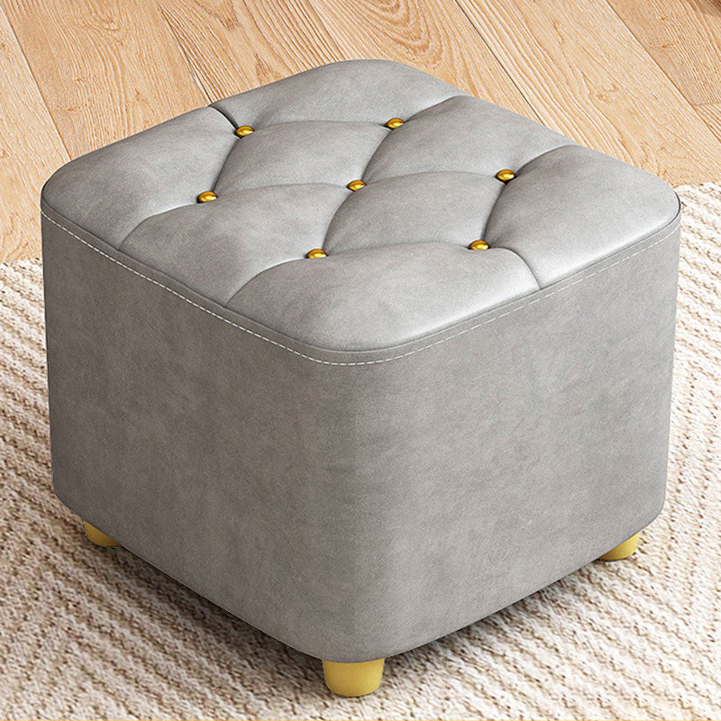 Contemporary Plain Pouf Ottoman Plain Tufted Square Water Resistant Pouf Chair