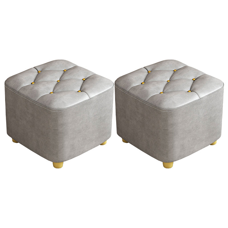 Contemporary Plain Pouf Ottoman Plain Tufted Square Water Resistant Pouf Chair