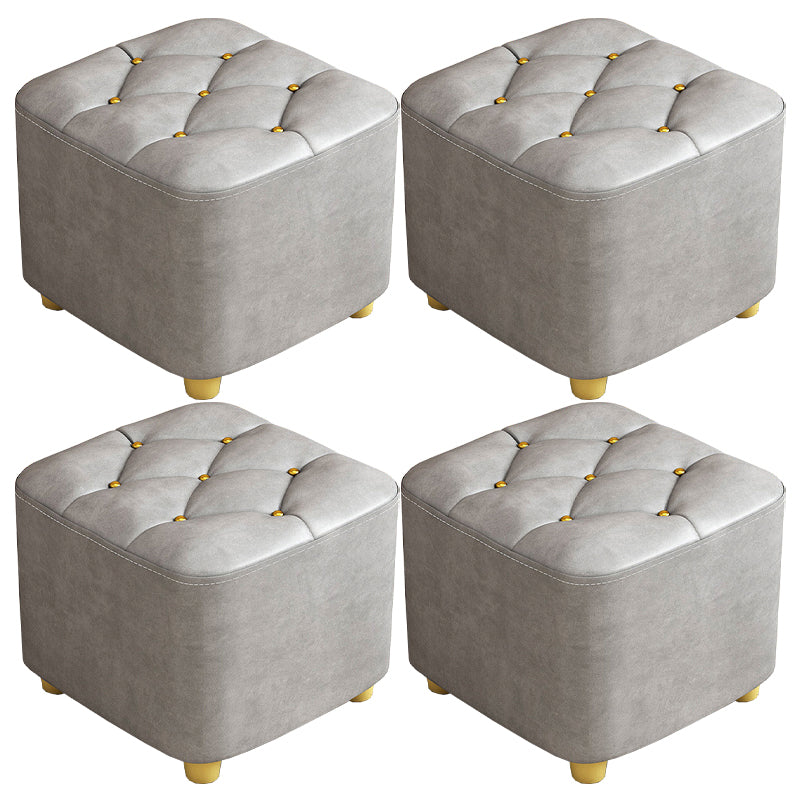 Contemporary Plain Pouf Ottoman Plain Tufted Square Water Resistant Pouf Chair