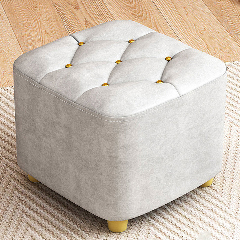 Contemporary Plain Pouf Ottoman Plain Tufted Square Water Resistant Pouf Chair