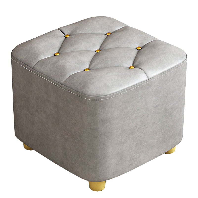 Contemporary Plain Pouf Ottoman Plain Tufted Square Water Resistant Pouf Chair