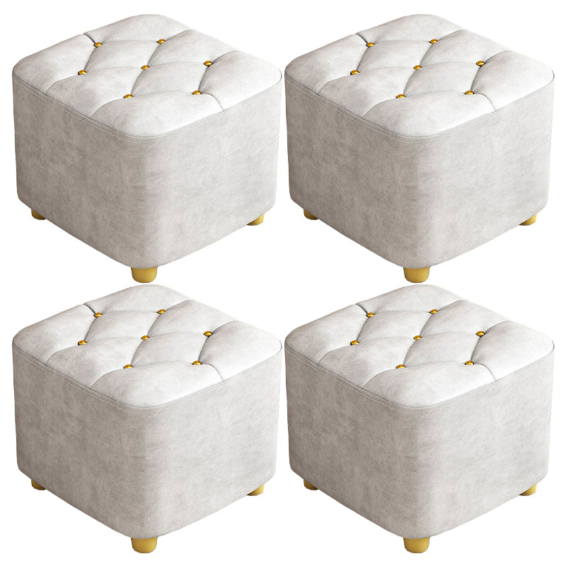 Contemporary Plain Pouf Ottoman Plain Tufted Square Water Resistant Pouf Chair