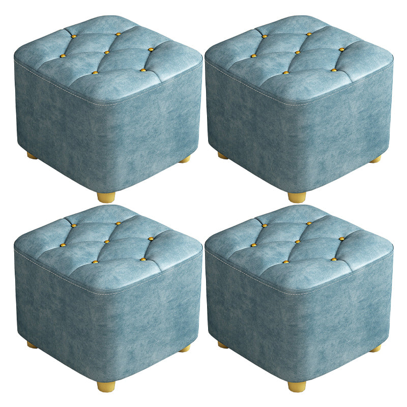 Contemporary Plain Pouf Ottoman Plain Tufted Square Water Resistant Pouf Chair