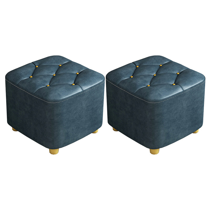 Contemporary Plain Pouf Ottoman Plain Tufted Square Water Resistant Pouf Chair