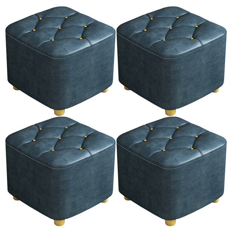 Contemporary Plain Pouf Ottoman Plain Tufted Square Water Resistant Pouf Chair