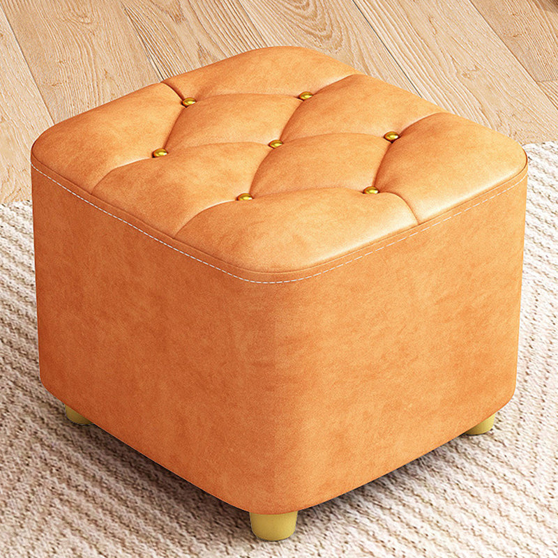 Contemporary Plain Pouf Ottoman Plain Tufted Square Water Resistant Pouf Chair