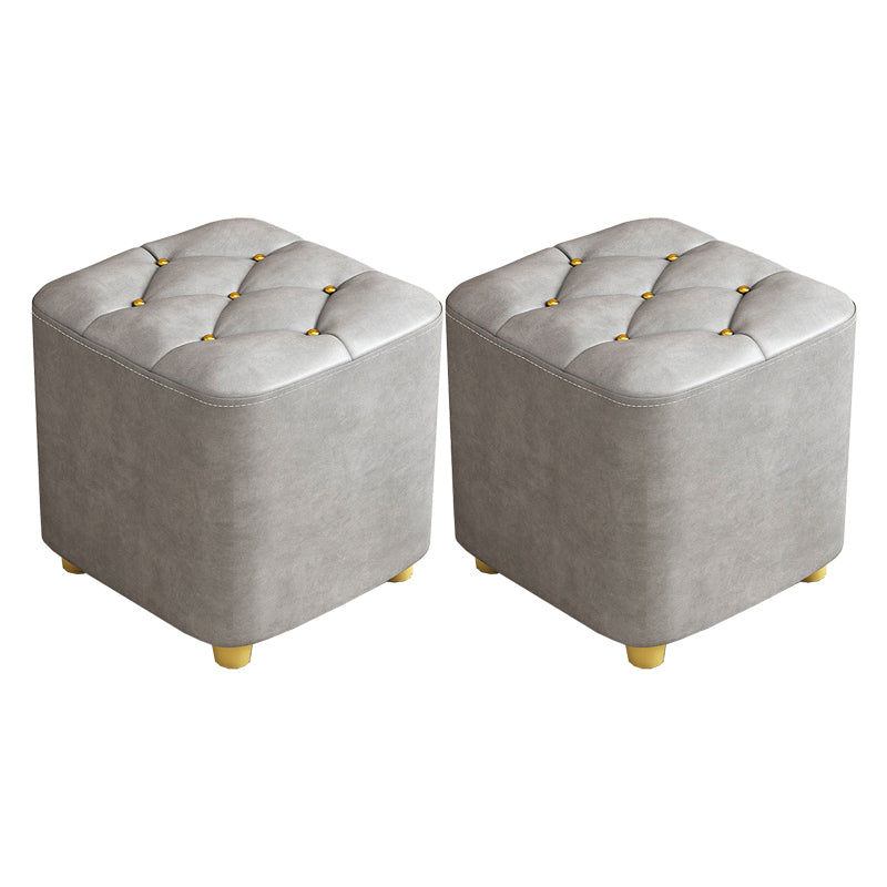Contemporary Plain Pouf Ottoman Plain Tufted Square Water Resistant Pouf Chair
