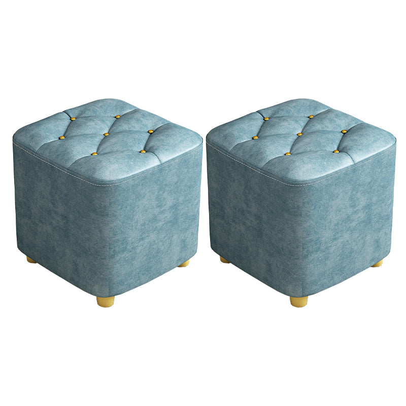 Contemporary Plain Pouf Ottoman Plain Tufted Square Water Resistant Pouf Chair