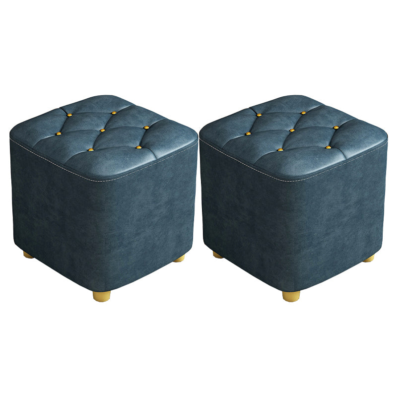 Contemporary Plain Pouf Ottoman Plain Tufted Square Water Resistant Pouf Chair