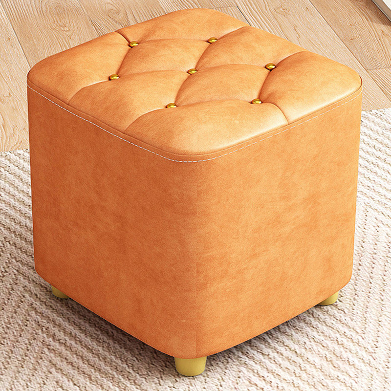 Contemporary Plain Pouf Ottoman Plain Tufted Square Water Resistant Pouf Chair