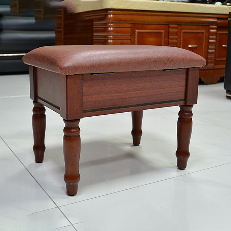 Linen French Country Ottoman Footstools Floral Printed Tear Resistant Rectangle Ottoman