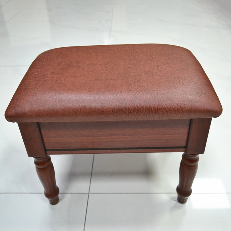 Linen French Country Ottoman Footstools Floral Printed Tear Resistant Rectangle Ottoman