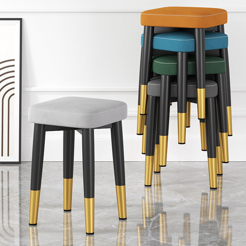 Glam Square Indoor Ottoman Faux Leather Whole Colored Cube Water Resistant Ottoman