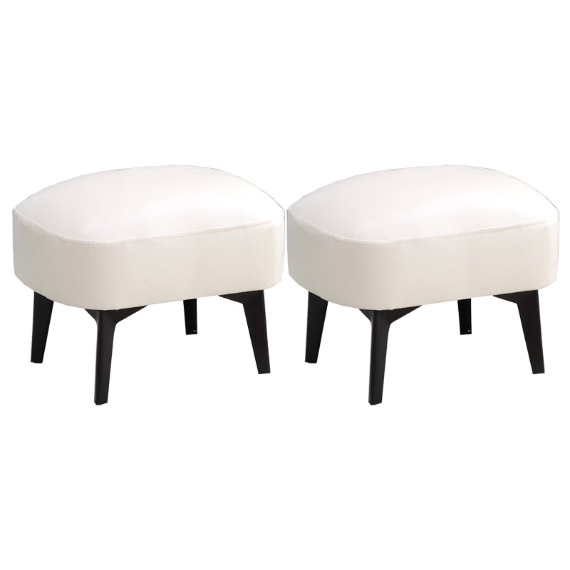 Modern Plain Chair Ottoman PU Leather Rectangle Stain Resistant Footstool Ottoman