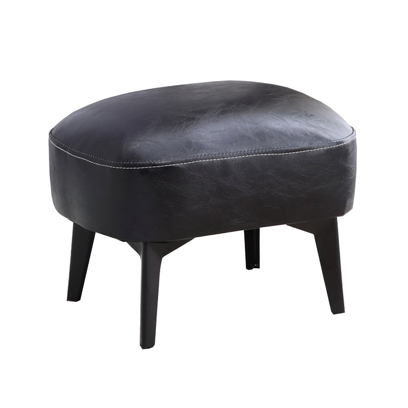 Modern Plain Chair Ottoman PU Leather Rectangle Stain Resistant Footstool Ottoman