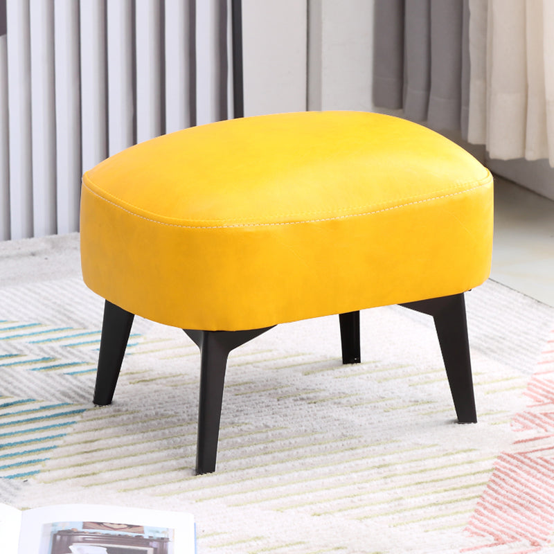 Modern Plain Chair Ottoman PU Leather Rectangle Stain Resistant Footstool Ottoman