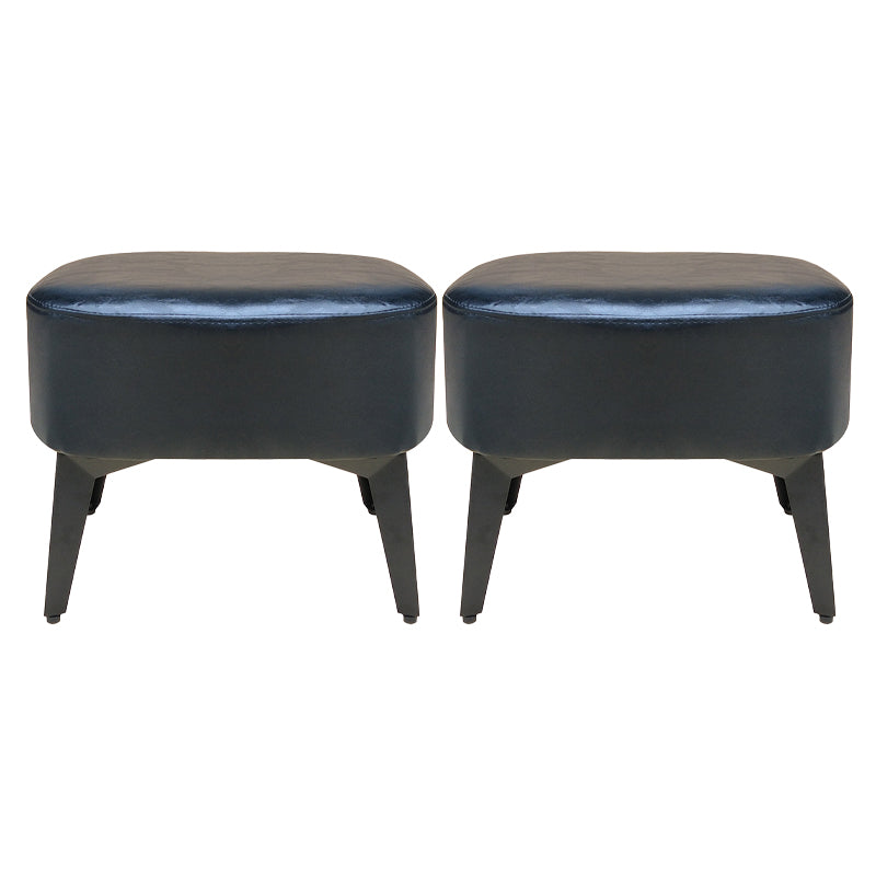 Modern Plain Chair Ottoman PU Leather Rectangle Stain Resistant Footstool Ottoman