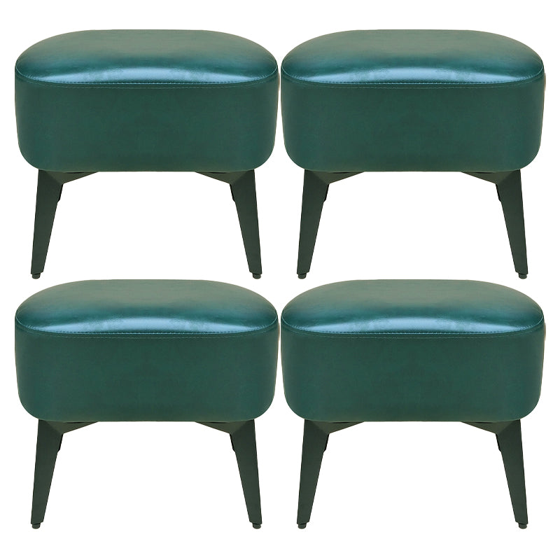 Modern Plain Chair Ottoman PU Leather Rectangle Stain Resistant Footstool Ottoman