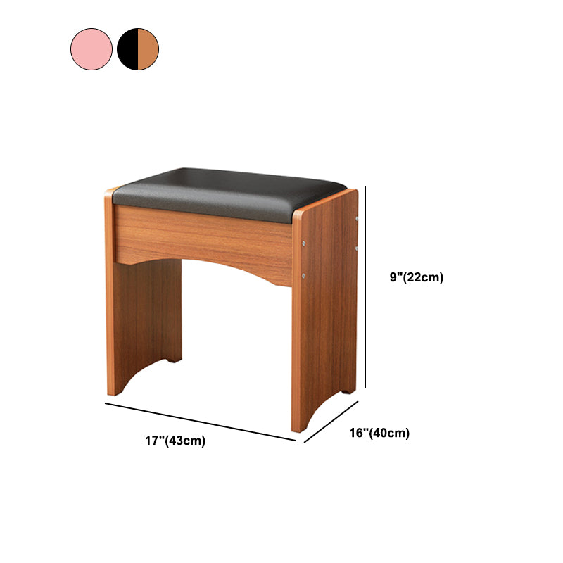 Genuine Leather Standard Ottoman Stain Resistant Rectangle Mid-Century Modern Ottoman