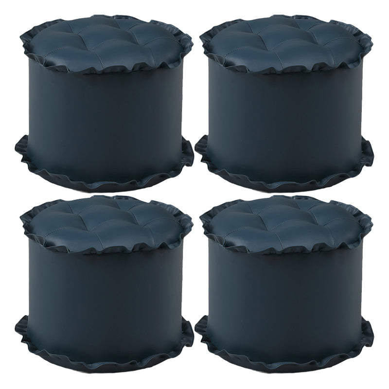 Modern Brown Water Resistant Pouf Lace Round Pouf for Living Room