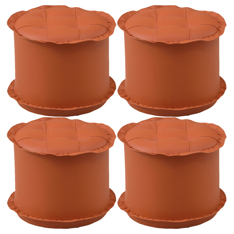 Modern Brown Water Resistant Pouf Lace Round Pouf for Living Room