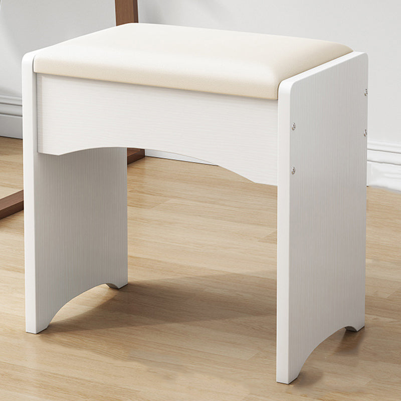 Mid-Century Modern Ottoman Rectangle Genuine Leather Pure Color Water Resistant Ottoman