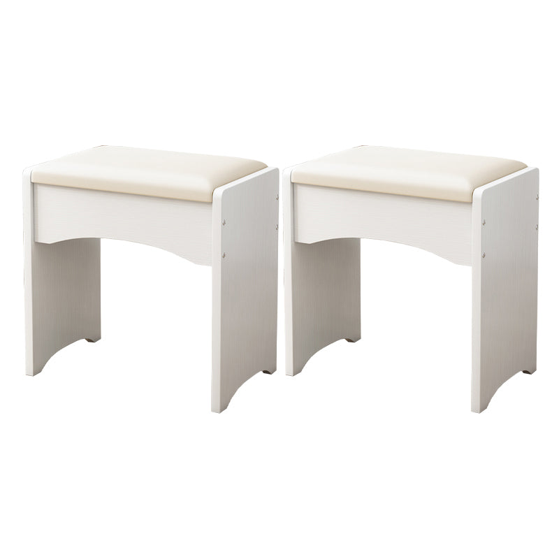 Mid-Century Modern Ottoman Rectangle Genuine Leather Pure Color Water Resistant Ottoman