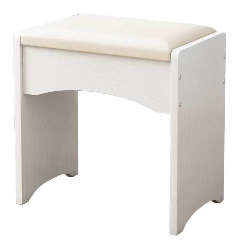 Mid-Century Modern Ottoman Rectangle Genuine Leather Pure Color Water Resistant Ottoman