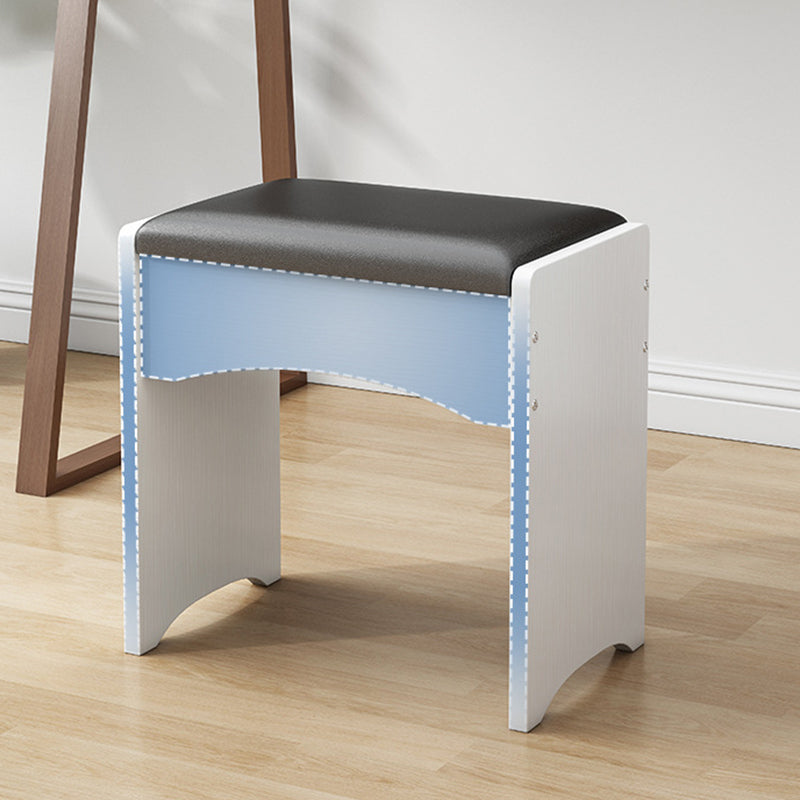 Mid-Century Modern Ottoman Rectangle Genuine Leather Pure Color Water Resistant Ottoman