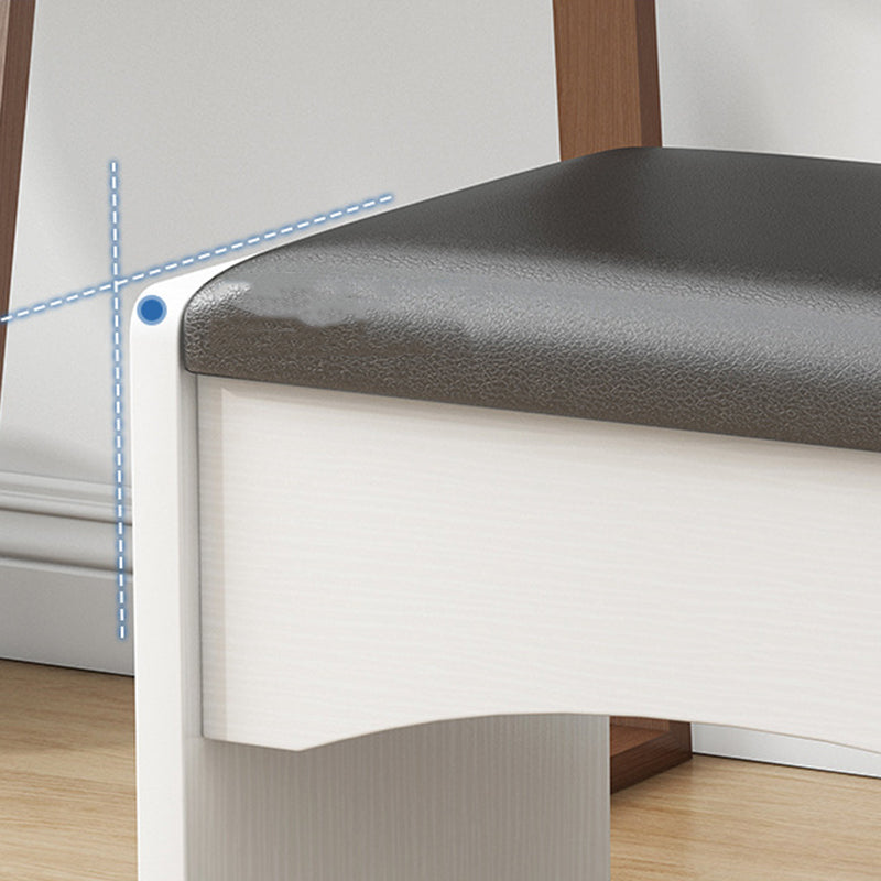 Mid-Century Modern Ottoman Rectangle Genuine Leather Pure Color Water Resistant Ottoman