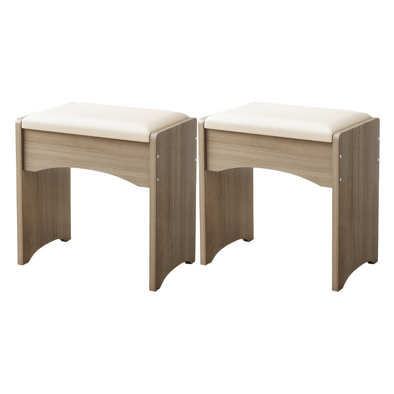 Mid-Century Modern Ottoman Rectangle Genuine Leather Pure Color Water Resistant Ottoman