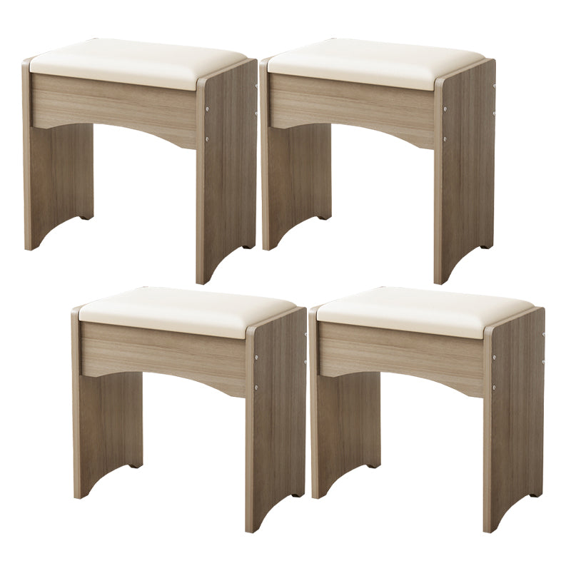 Mid-Century Modern Ottoman Rectangle Genuine Leather Pure Color Water Resistant Ottoman