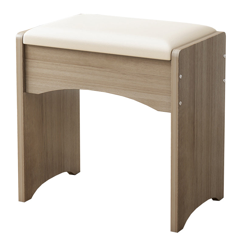 Mid-Century Modern Ottoman Rectangle Genuine Leather Pure Color Water Resistant Ottoman