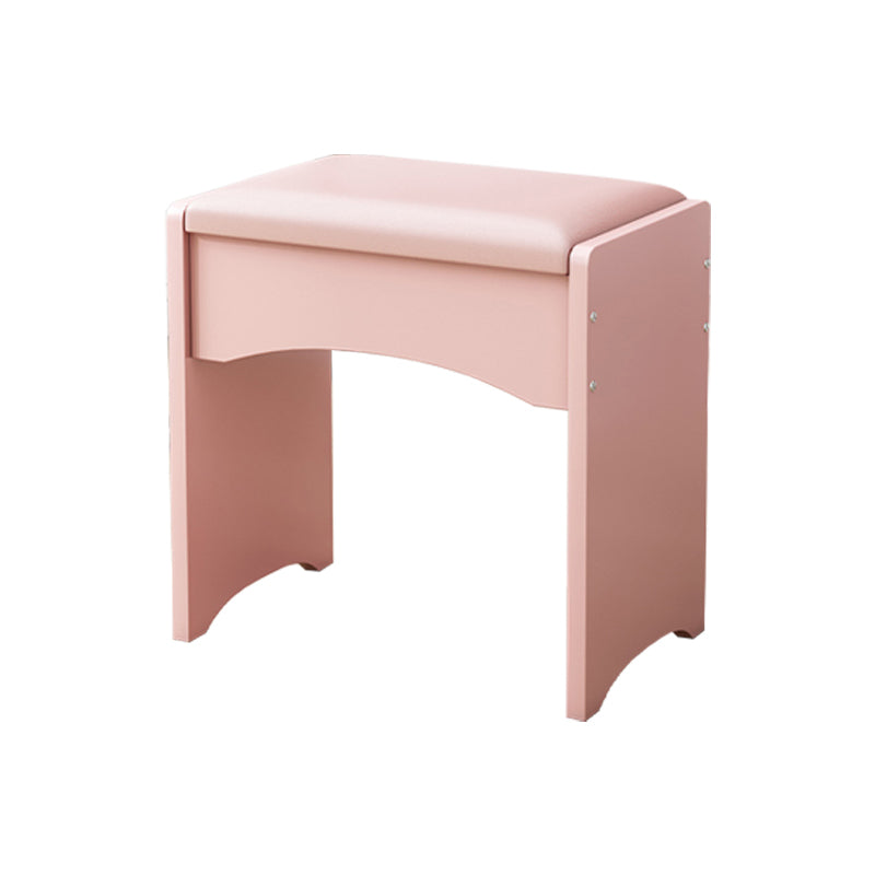 Mid-Century Modern Ottoman Rectangle Genuine Leather Pure Color Water Resistant Ottoman