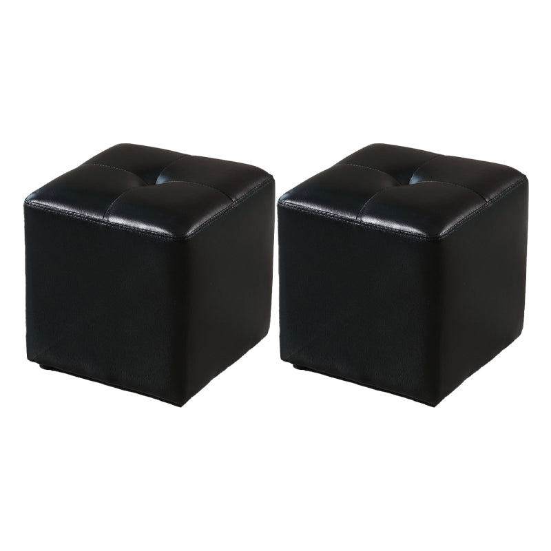 Modern Black Water Resistant Cube Square Leather Indoor Cube