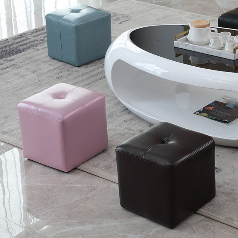 Modern Black Water Resistant Cube Square Leather Indoor Cube