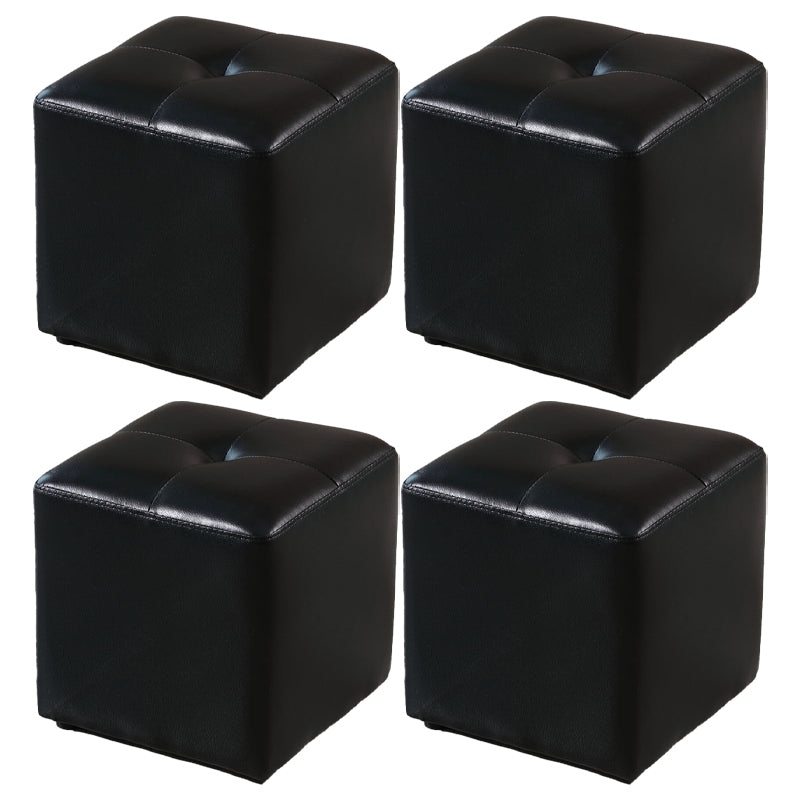 Modern Black Water Resistant Cube Square Leather Indoor Cube