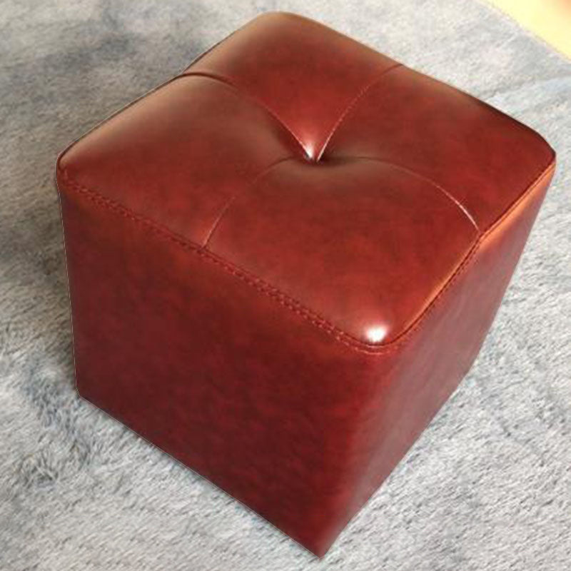 Modern Black Water Resistant Cube Square Leather Indoor Cube