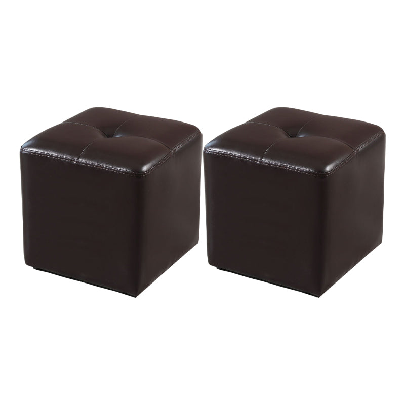 Modern Black Water Resistant Cube Square Leather Indoor Cube