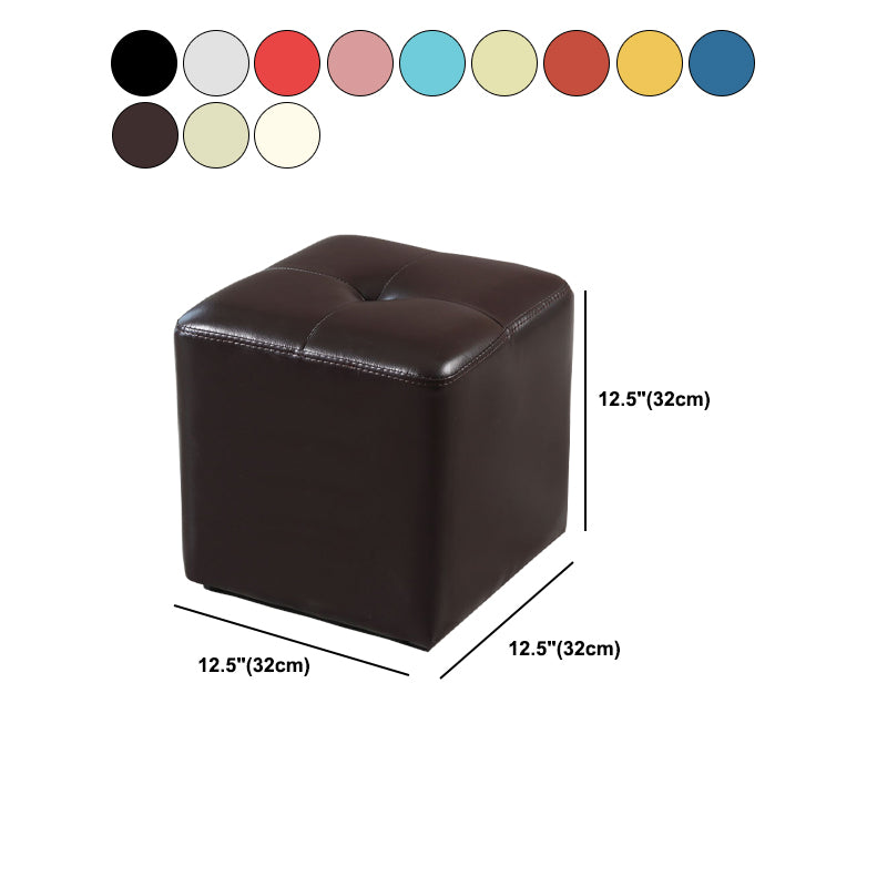 Modern Black Water Resistant Cube Square Leather Indoor Cube
