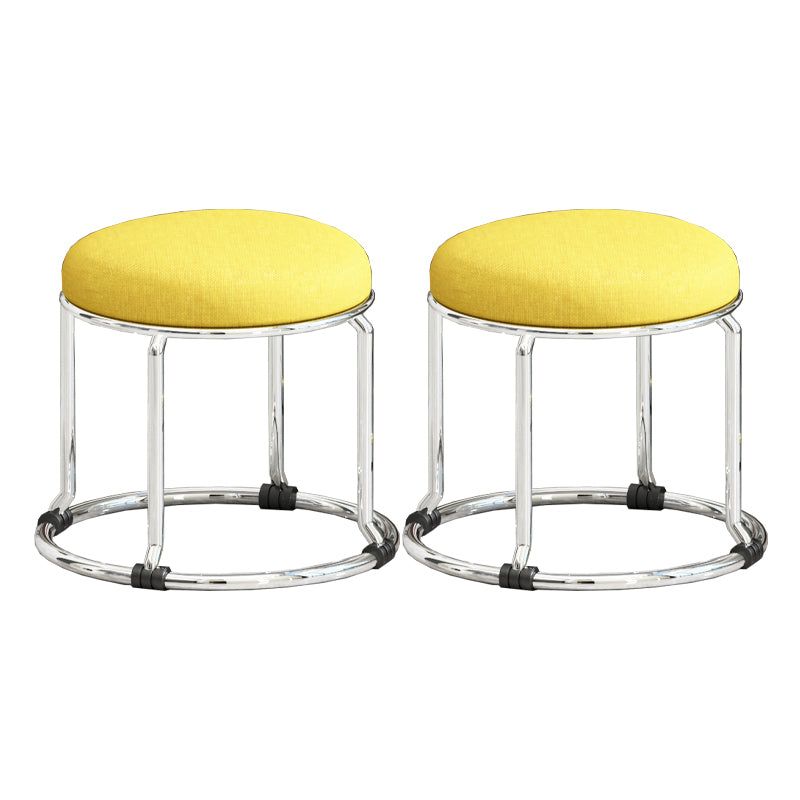 Standard Ottoman Fade Resistant Cotton Blend Glam Round Solid Color Ottoman