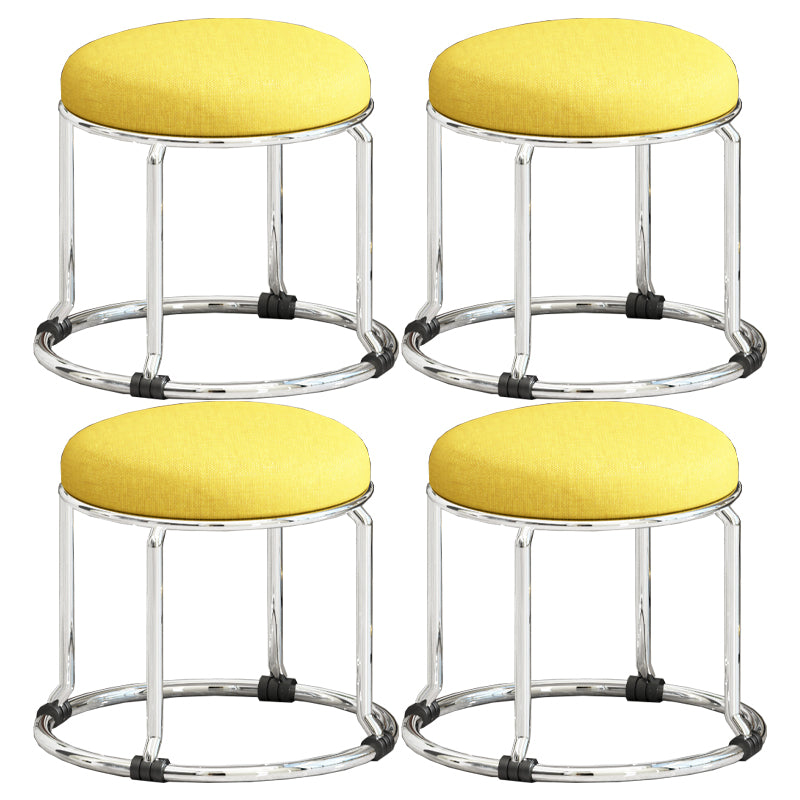 Standard Ottoman Fade Resistant Cotton Blend Glam Round Solid Color Ottoman