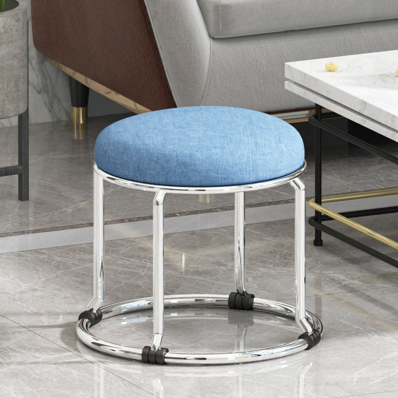 Standard Ottoman Fade Resistant Cotton Blend Glam Round Solid Color Ottoman