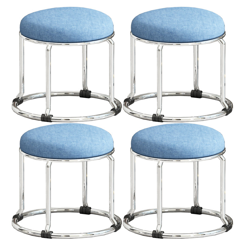 Standard Ottoman Fade Resistant Cotton Blend Glam Round Solid Color Ottoman