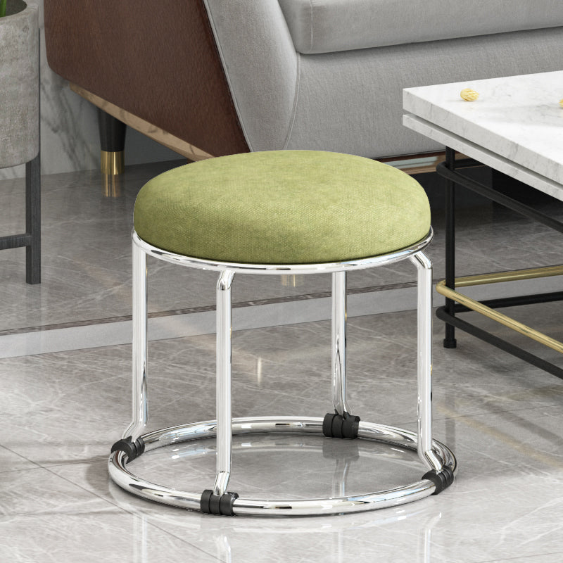 Standard Ottoman Fade Resistant Cotton Blend Glam Round Solid Color Ottoman