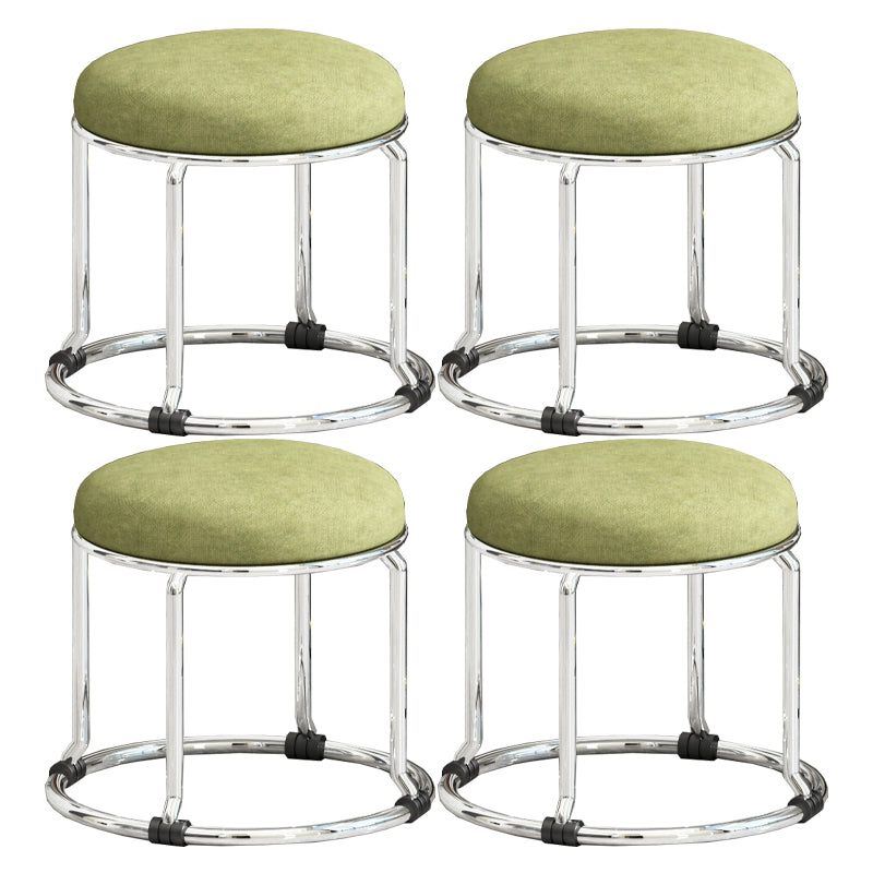 Standard Ottoman Fade Resistant Cotton Blend Glam Round Solid Color Ottoman