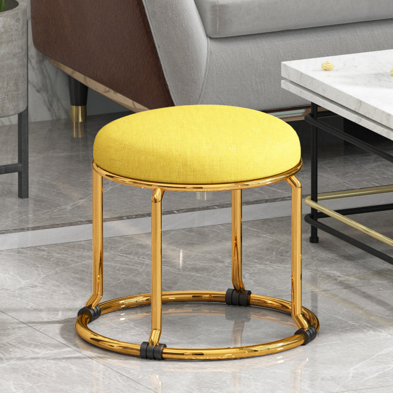 Standard Ottoman Fade Resistant Cotton Blend Glam Round Solid Color Ottoman