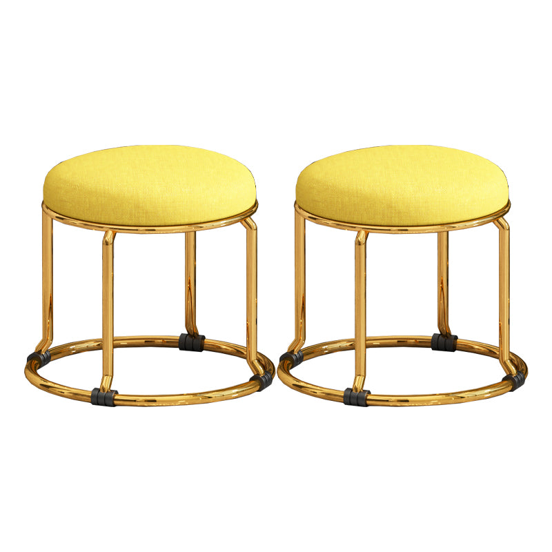 Standard Ottoman Fade Resistant Cotton Blend Glam Round Solid Color Ottoman