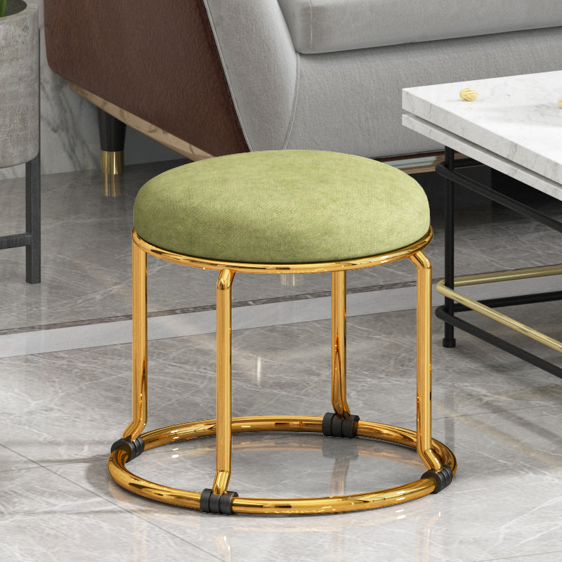 Standard Ottoman Fade Resistant Cotton Blend Glam Round Solid Color Ottoman