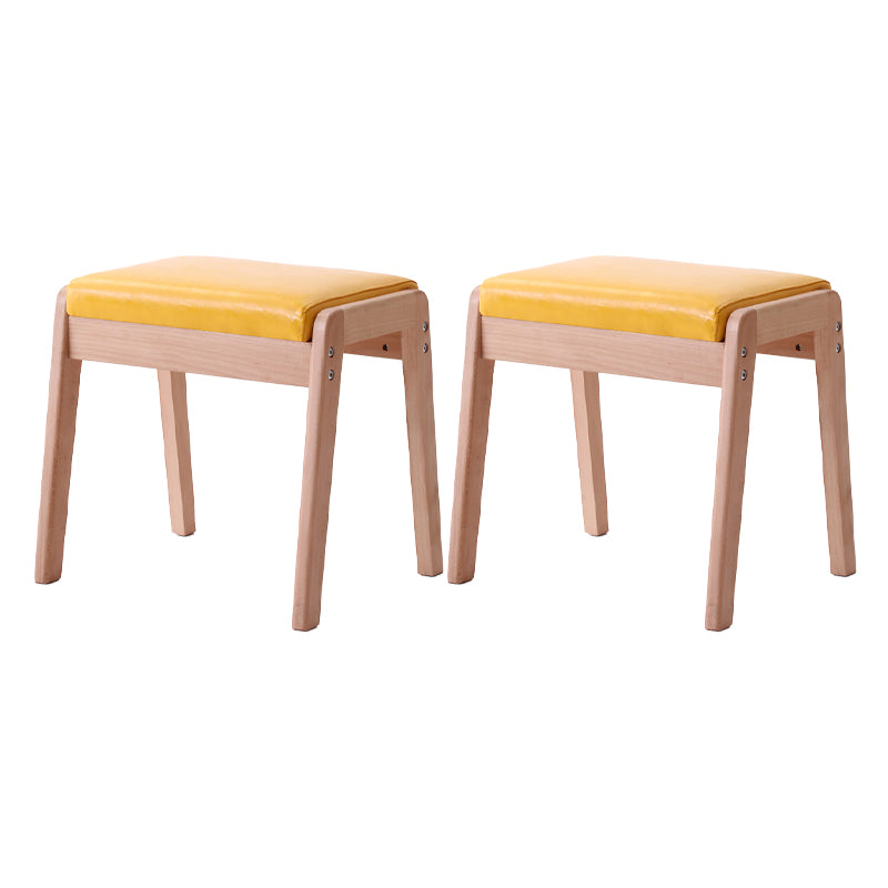 Modern Standard Yellow Rectangle Leather Water Resistant Indoor Standard